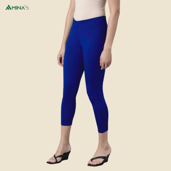 Womens Ankle Fit Leggings | Cotton Lycra |Waist Rib | All Colors | Manufacturer To Consumer Direct Sale