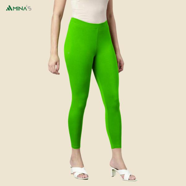 Womens Ankle Fit Leggings | Cotton Lycra |Waist Rib | All Colors | Manufacturer To Consumer Direct Sale