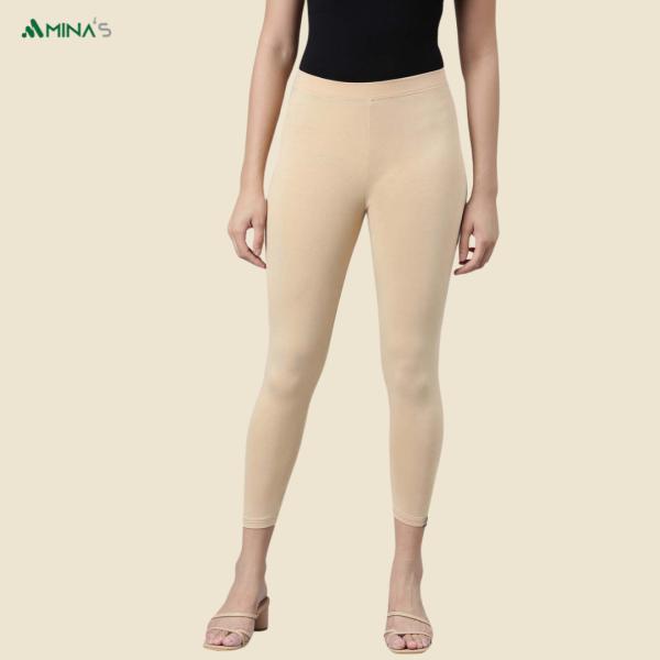 Womens Ankle Fit Leggings | Cotton Lycra |Waist Rib | All Colors | Manufacturer To Consumer Direct Sale