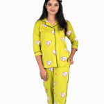 Calf Cutie Green Pyjama Set | Notched Collor | 100% Pure Cotton | Bio-Washed | Manufacture to Consumer Direct sale